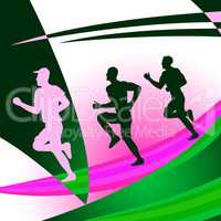 Jogging Exercise Shows Get Fit And Race