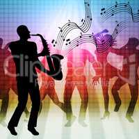 Dancing Music Represents Sound Track And Acoustic