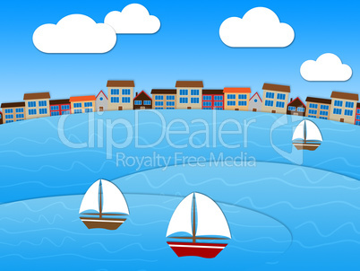 Sea Relaxing Represents Boating Sailing And Sail