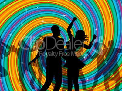 Disco Dancing Indicates Dancer Music And Discotheque