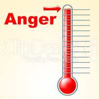 Anger Thermometer Indicates Cross Irritated And Temperature