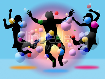 Excitement Jumping Indicates Disco Dancing And Activity