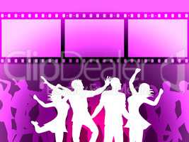 Filmstrip Disco Indicates Negative Joy And Dancing
