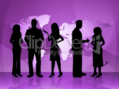 Business People Represents World Map And Businesspeople