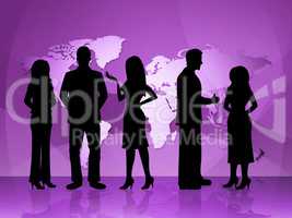 Business People Represents World Map And Businesspeople