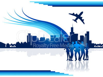 City Flights Represents Transportation Aeroplane And Airplane