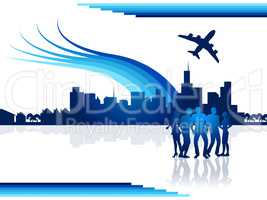 City Flights Represents Transportation Aeroplane And Airplane