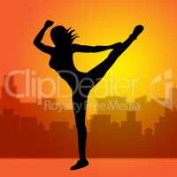 Dancing Posing Represents Yoga Pose And Spirituality