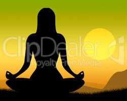 Yoga Pose Shows Poses Peaceful And Meditation