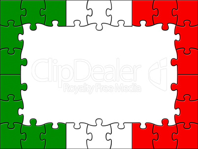 Italy Jigsaw Indicates Empty Space And Copyspace