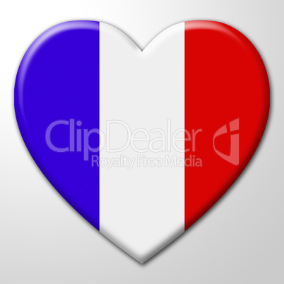 France Heart Represents Valentine Day And Europe