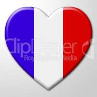 France Heart Represents Valentine Day And Europe