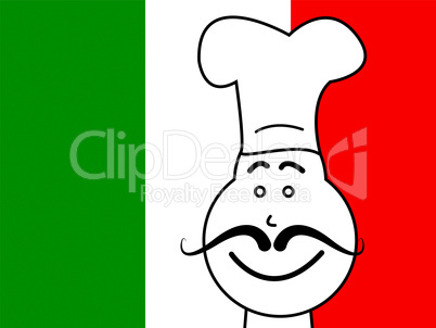 Italy Chef Represents Cooking In Kitchen And Chefs