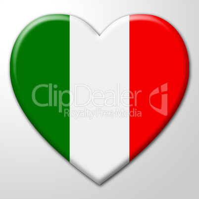 Italy Heart Indicates Valentines Day And Europe