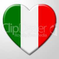 Italy Heart Indicates Valentines Day And Europe
