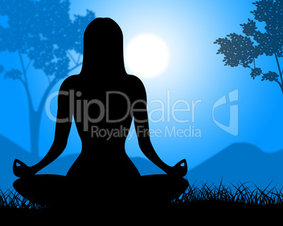 Yoga Pose Shows Relaxing Spirituality And Calm