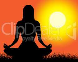 Yoga Pose Represents Peaceful Posture And Spiritual