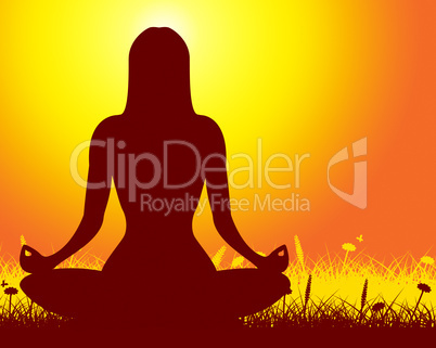 Yoga Pose Represents Body Exercise And Meditate