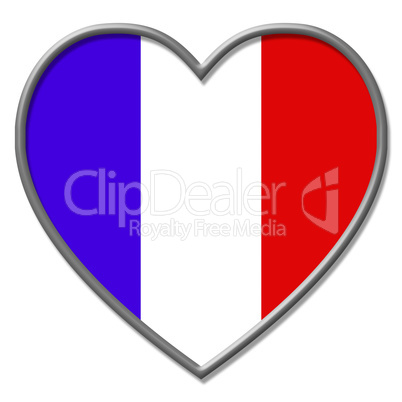 France Heart Means Valentines Day And Euro