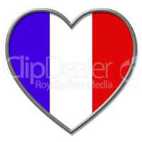 France Heart Means Valentines Day And Euro