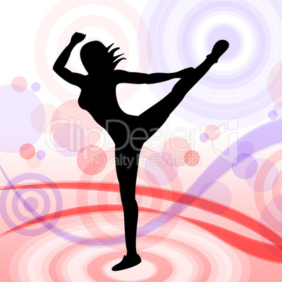 Posing Dancing Represents Yoga Pose And Relaxing