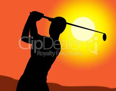 Golf Swing Represents Recreation Golfing And Exercise