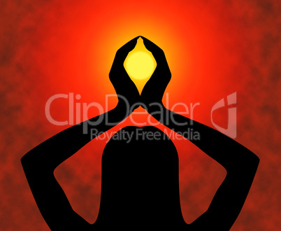 Yoga Pose Indicates Spiritual Enlightenment And Calm