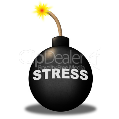 Stress Alert Shows Hazard Explosive And Stressed