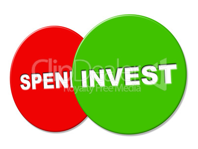 Invest Sign Represents Return On Investment And Advertisement