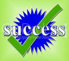 Success Tick Means Succeed Checked And Triumph