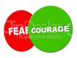 Courage Sign Represents Determination Gutsiness And Braveness