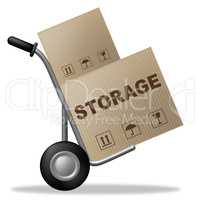 Storage Package Shows Storehouse Container And Storing
