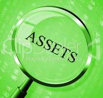 Assets Magnifier Shows Valuables Goods And Magnify