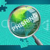 Phishing Magnifier Represents Malware Hacker And Hacked