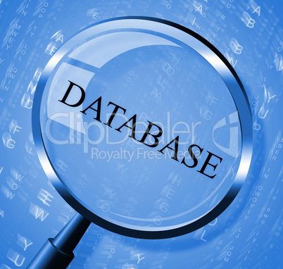 Database Magnifier Shows Bytes Magnification And Computing