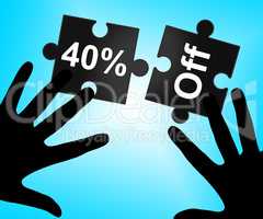 Forty Percent Off Represents Sales Promotional And Discounts