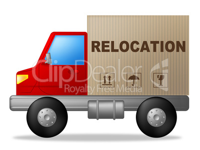 Relocation Truck Indicates Buy New Home And Delivery