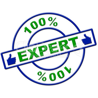 Hundred Percent Expert Means Excellence Completely And Skills