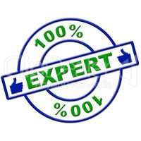 Hundred Percent Expert Means Excellence Completely And Skills