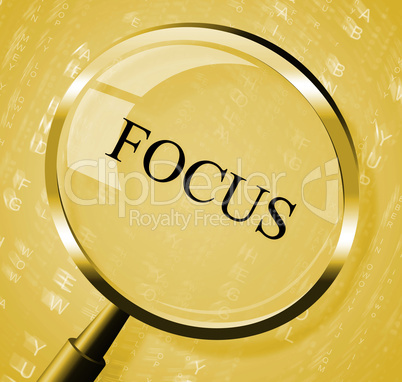 Focus Magnifier Indicates Aim Concentration And Research