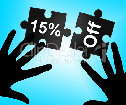 Fifteen Percent Off Represents Sales Promo And Offer