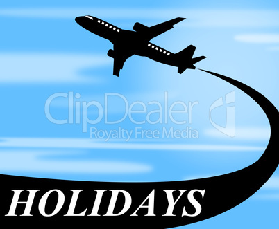 Holidays Plane Represents Go On Leave And Air