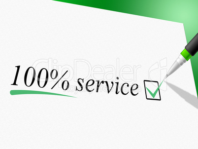 Hundred Percent Service Represents Help Desk And Advice