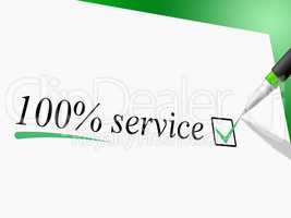 Hundred Percent Service Represents Help Desk And Advice