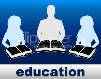 Education Books Represents Studying Development And Training