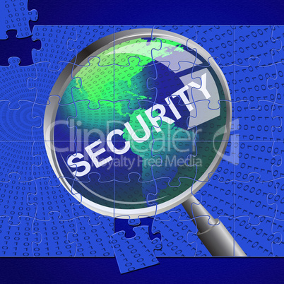 Security Magnifier Represents Restricted Searches And Magnifying