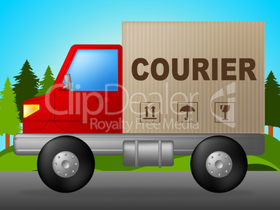 Courier Truck Indicates Lorry Postage And Parcel