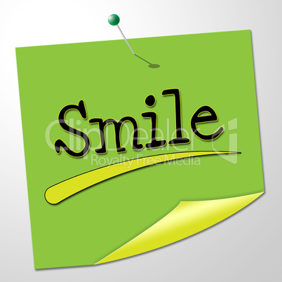 Smile Note Shows Happy Optimism And Correspondence