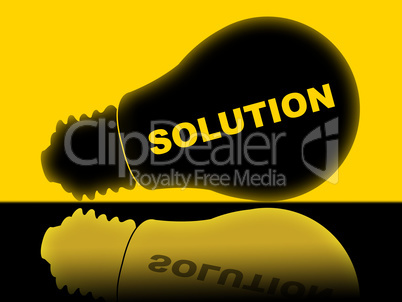 Solution Lightbulb Represents Solutions Success And Solved
