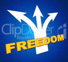 Freedom Arrows Indicates Break Out And Escape